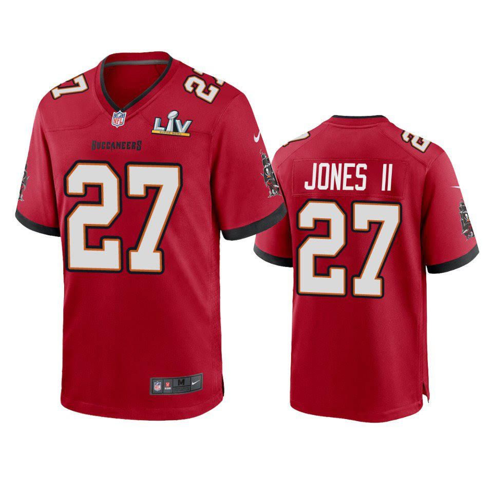 Men Tampa Bay Buccaneers 27 Ronald Jones II Nike Red Super Bowl LV Game NFL Jersey